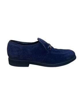Hush Puppies Men’s Navy Blue Suede Signature Detail Slip-On Loafers Size 9 1/2